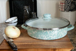 GL80 - Sea Glass Swirl Large Saute Pan - Golden Rabbit Enamelware