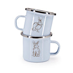 GRB99 - Blue Bunnies Child Set - Golden Rabbit Enamelware