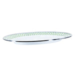 GS06 - Green Scallop Oval Platter - Golden Rabbit Enamelware