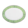 Green Scallop Oval Platter
