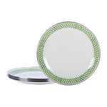 GS69S4 - Green Scallop Sandwich Plates - Set of 4 - Golden Rabbit Enamelware