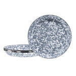 GY04S4 - Grey Swirl Pasta Plates - Set of 4 - Golden Rabbit Enamelware