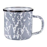 GY05S4 - Grey Swirl 12 oz Mugs - Set of 4 - Golden Rabbit Enamelware