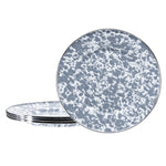 GY11S4 - Grey Swirl Sandwich Plates - Set of 4 - Golden Rabbit Enamelware