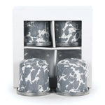 GY37 - Grey Swirl Salt & Pepper - Golden Rabbit Enamelware