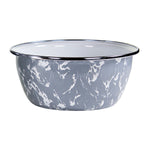 GY61S4 - Grey Swirl Salad Bowls - Set of 4, Grey - Golden Rabbit Enamelware