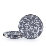 GY62S4 - Grey Swirl Appetizer Plates- Set of 4 - Golden Rabbit Enamelware