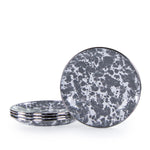 GY62S4 - Grey Swirl Appetizer Plates- Set of 4 - Golden Rabbit Enamelware