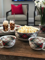 HP35S4 - Highland Plaid Sharing Bowls - Set of 4 - Golden Rabbit Enamelware