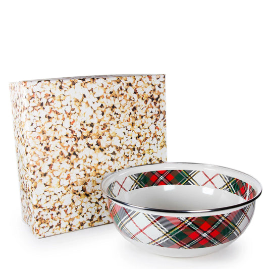 HP103 - Highland Plaid Popcorn Bowl Gift - Golden Rabbit Enamelware