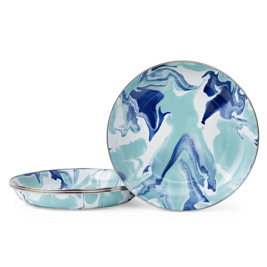 LG04S4 - Lagoon Pasta Plates - Set of 4 - Golden Rabbit Enamelware