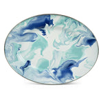 LG06 - Lagoon Oval Platter - Golden Rabbit Enamelware