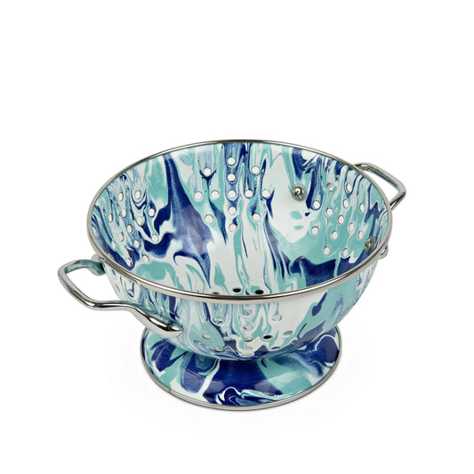 LG24 - Lagoon Petite Colander - Golden Rabbit Enamelware