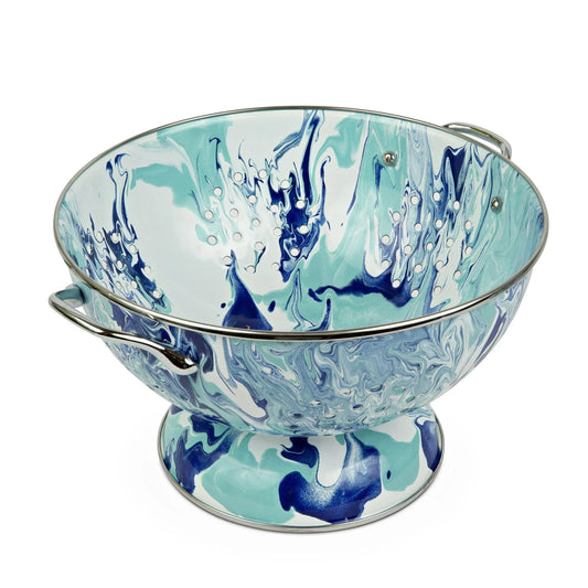 LG25 - Lagoon Large Colander - Golden Rabbit Enamelware
