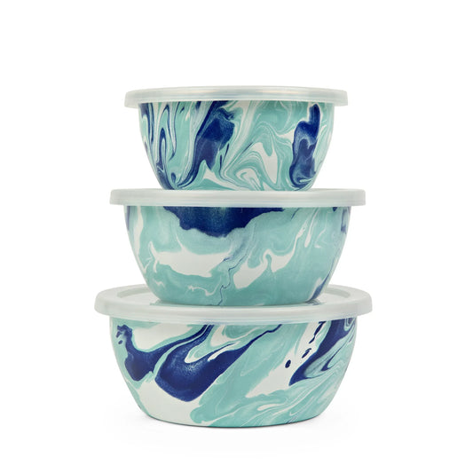 LG30 - Lagoon Nesting Bowls - Golden Rabbit Enamelware