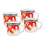 LS28S4 - Lobster 24 oz Grande Mugs - Set of 4 - Golden Rabbit Enamelware