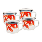 LS28S4 - Lobster 24 oz Grande Mugs - Set of 4 - Golden Rabbit Enamelware