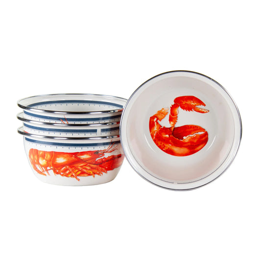 LS61S4 - Lobster Salad Bowls - Set of 4 - Golden Rabbit Enamelware