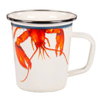 LS66S4 - Lobster 16 oz Latte Mugs - Set of 4 - Golden Rabbit Enamelware