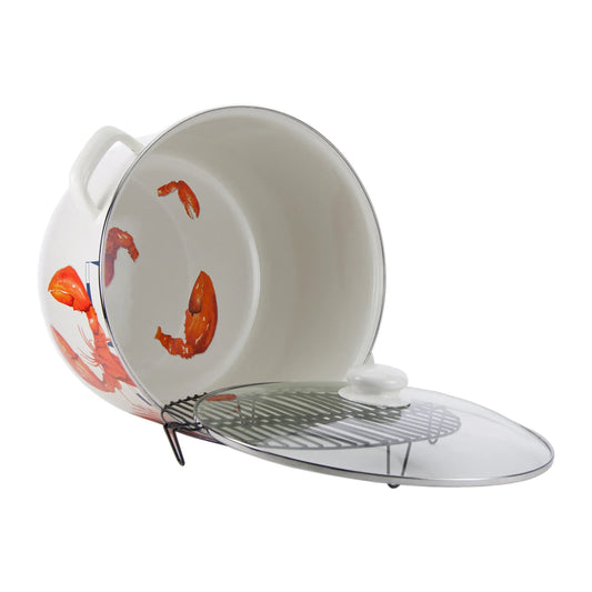 LS75 - Lobster 18 Qt Stock Pot - Golden Rabbit Enamelware
