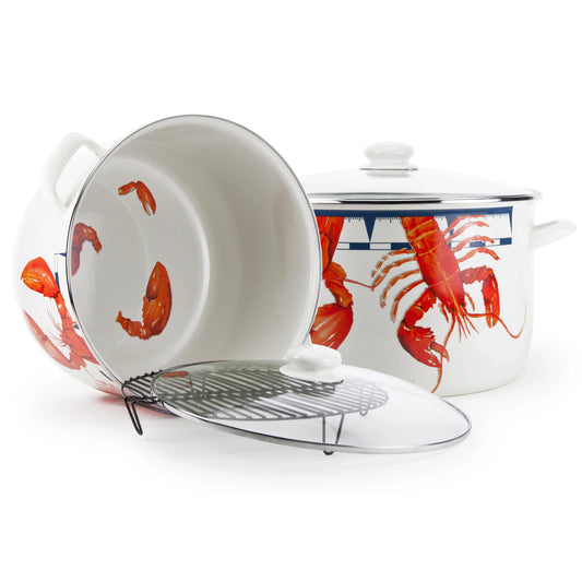 LS75 - Lobster 18 Qt Stock Pot - Golden Rabbit Enamelware