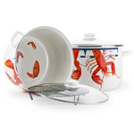 LS75 - Lobster 18 Qt Stock Pot - Golden Rabbit Enamelware