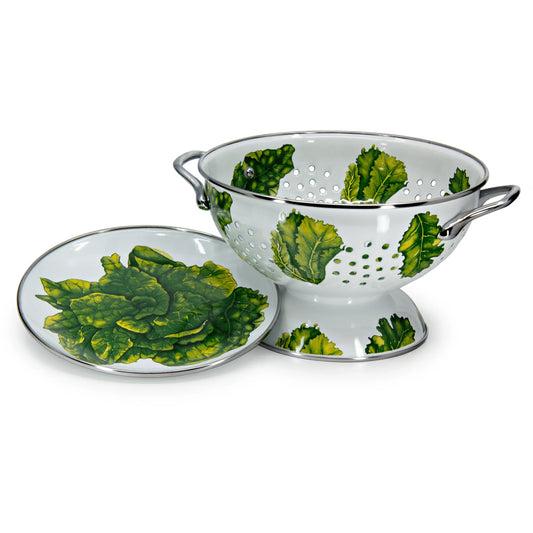 LT107 - Lettuce Colander Set - Golden Rabbit Enamelware