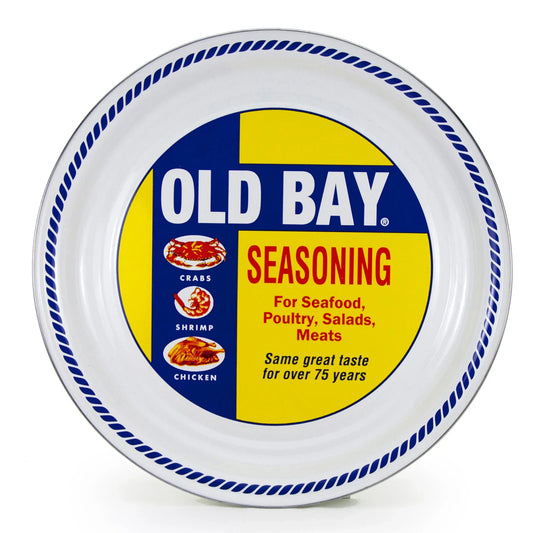 OB01 - Old Bay Large Tray - Golden Rabbit Enamelware