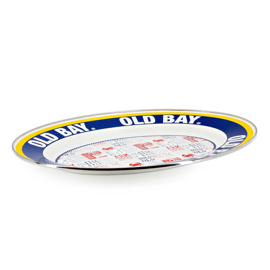 OB06 - Old Bay Oval Platter - Golden Rabbit Enamelware
