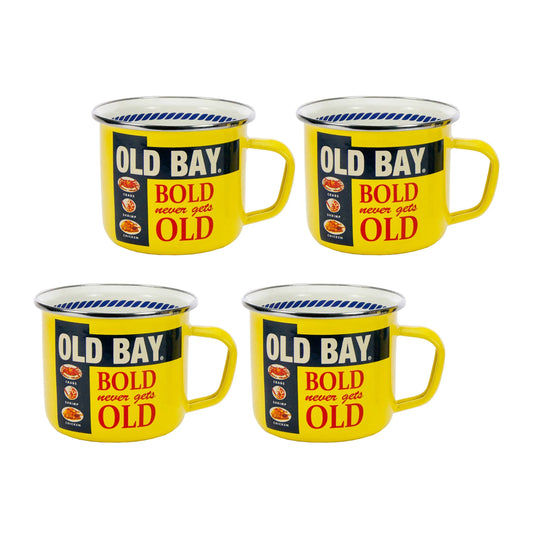 OB28S4 - Old Bay 24 oz Grande Mugs - Set of 4 - Golden Rabbit Enamelware