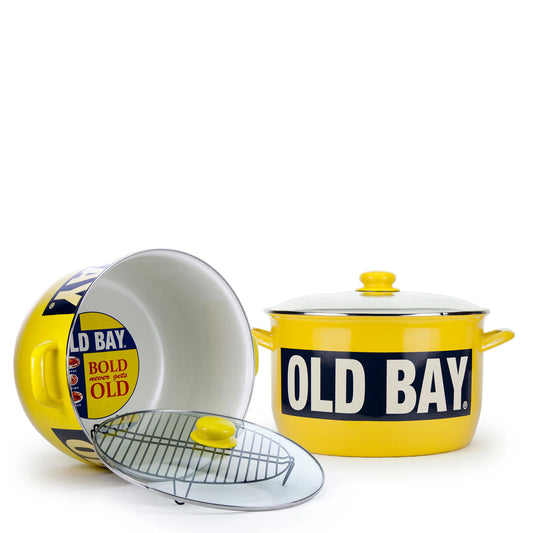 OB75 - Old Bay 18 Qt Stock Pot - Golden Rabbit Enamelware