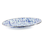 OC06 - Ocean Swirl Oval Platter - Golden Rabbit Enamelware