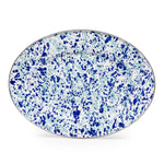 OC06 - Ocean Swirl Oval Platter - Golden Rabbit Enamelware