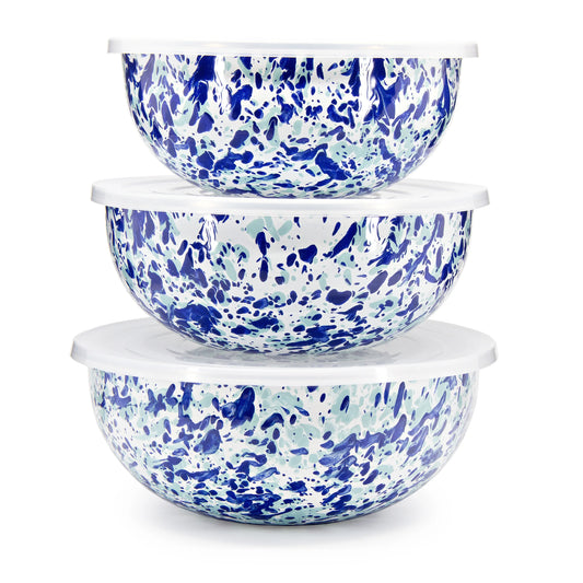 OC54 - Ocean Swirl Mixing Bowls - Golden Rabbit Enamelware