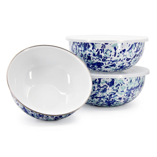 OC54 - Ocean Swirl Mixing Bowls - Golden Rabbit Enamelware