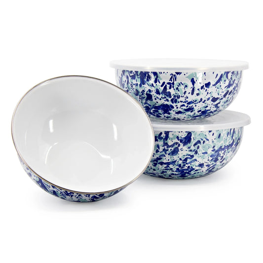 OC54 - Ocean Swirl Mixing Bowls - Golden Rabbit Enamelware