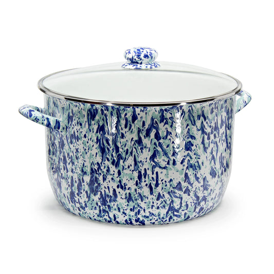 OC75 - Ocean Swirl 18 Qt Stock Po - Golden Rabbit Enamelware