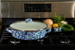 OC80 - Ocean Swirl Large Saute Pan - Golden Rabbit Enamelware