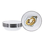 OY59S6 - Oyster Tasting Dishes - Set of 6 - Golden Rabbit Enamelware