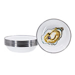 OY59S6 - Oyster Tasting Dishes - Set of 6 - Golden Rabbit Enamelware