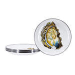 OY62S4 - Oyster Appetizer Plates - Set of 4 - Golden Rabbit Enamelware