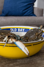 OB03 - Old Bay Serving Bowl - Golden Rabbit Enamelware