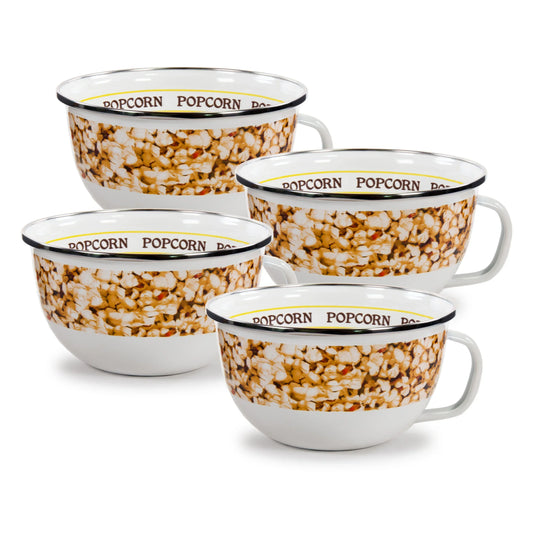 PP35S4 - Popcorn Sharing Bowls - Set of 4 - Golden Rabbit Enamelware