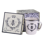 QB86 - Queen Bee 16 oz Latte Mug Gift Box - Golden Rabbit Enamelware
