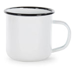 RBW92 - Black Rolled Rim Mugs - Set of 4 - Golden Rabbit Enamelware