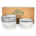 RBW93 - Black Rolled Rim Bowls - Set of 4 - Golden Rabbit Enamelware