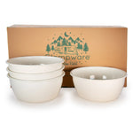 RCC93 - Cream Rolled Rim Bowls- Set of 4 - Golden Rabbit Enamelware