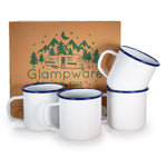 RCW92 - Cobalt Rolled Rim Mugs - Set of 4 - Golden Rabbit Enamelware