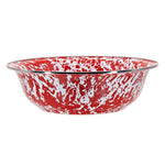 RD03 - Red Swirl Serving Bowl - Golden Rabbit Enamelware