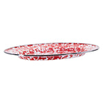 RD06 - Red Swirl Oval Platter - Golden Rabbit Enamelware